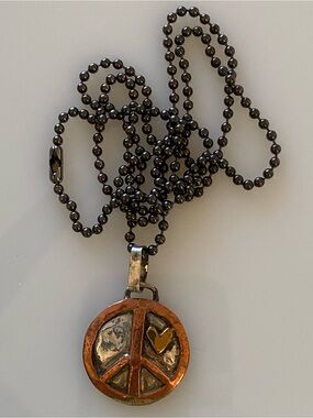 Mixed Media Peace Sign Necklace